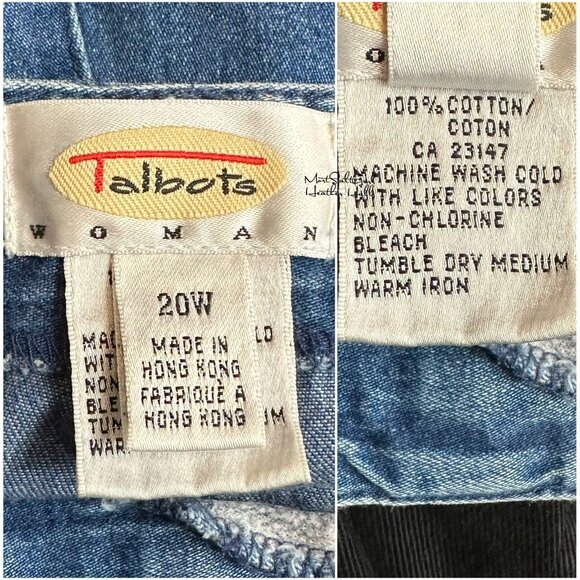 Vintage 1990's Talbots Women's Blue Denim Shorts Size 20W - Picture 4 of 4
